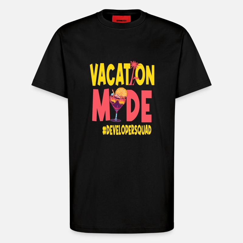 Développeur Vacances Vacy Mode Developersquad - T-shirt bio décontracté fabriqué en UE - SOLID BLACK