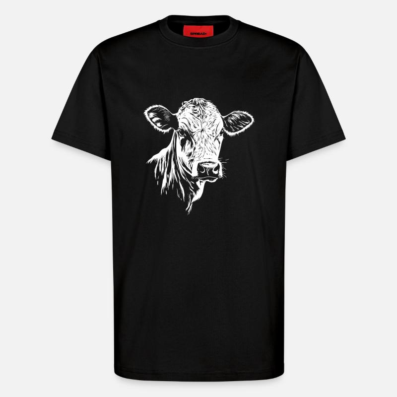 Kuh Graphic - T-Shirt - made by SPREAD - SOLID BLACK