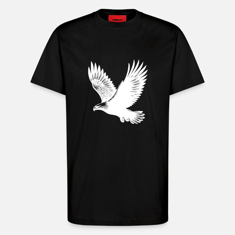 Elegant eagle on huge wings - T-Shirt - made by SPREAD - SOLID BLACK