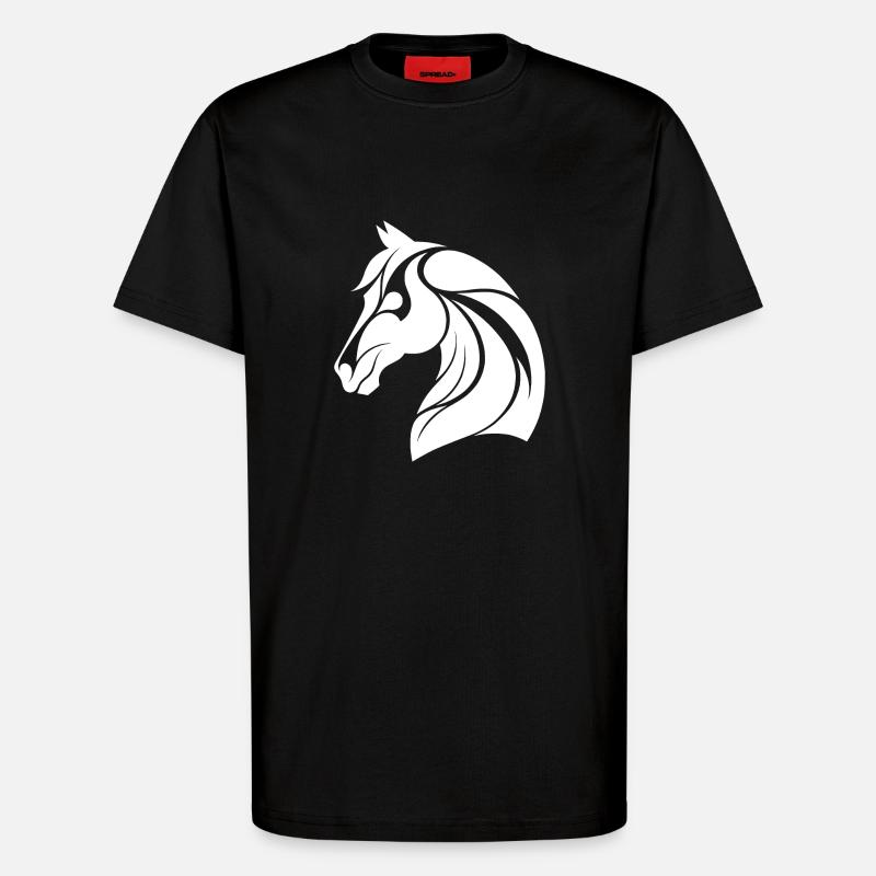 Eleganter Pferdekopf - T-Shirt - made by SPREAD - SOLID BLACK