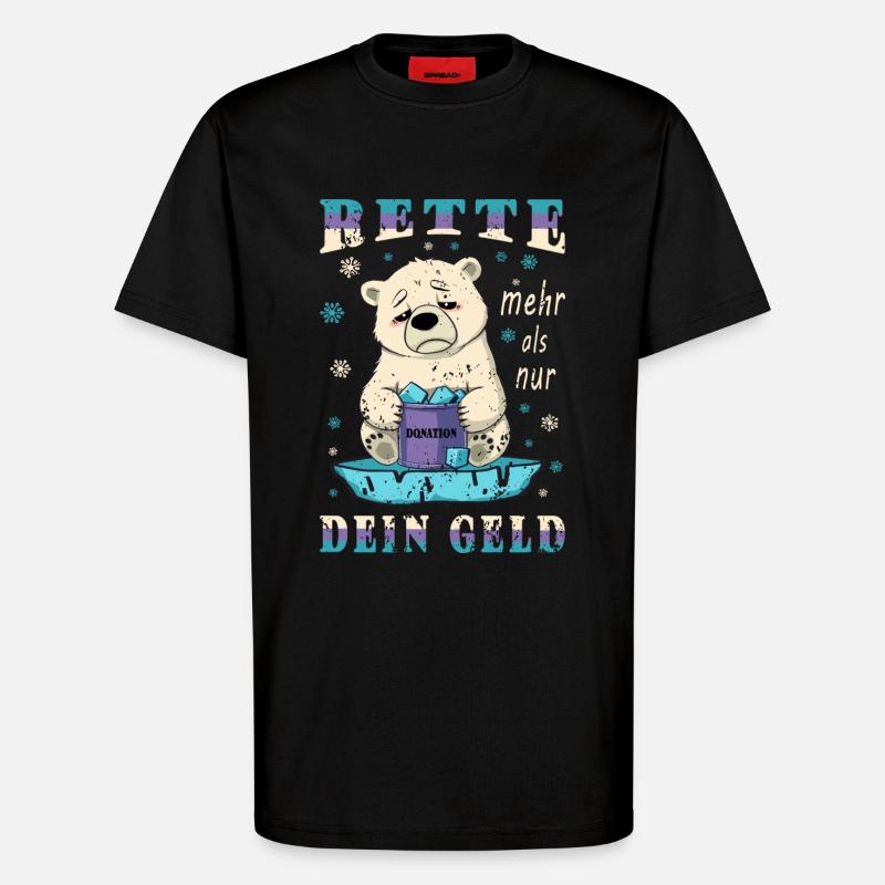 Saving Polar Bears - T-Shirt - made by SPREAD - SOLID BLACK