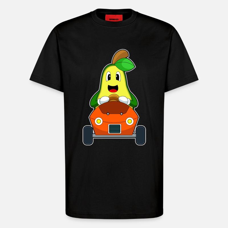 Avocado Auto - T-Shirt - made by SPREAD - SOLID BLACK
