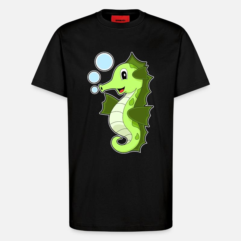 Seepferdchen - T-Shirt - made by SPREAD - SOLID BLACK