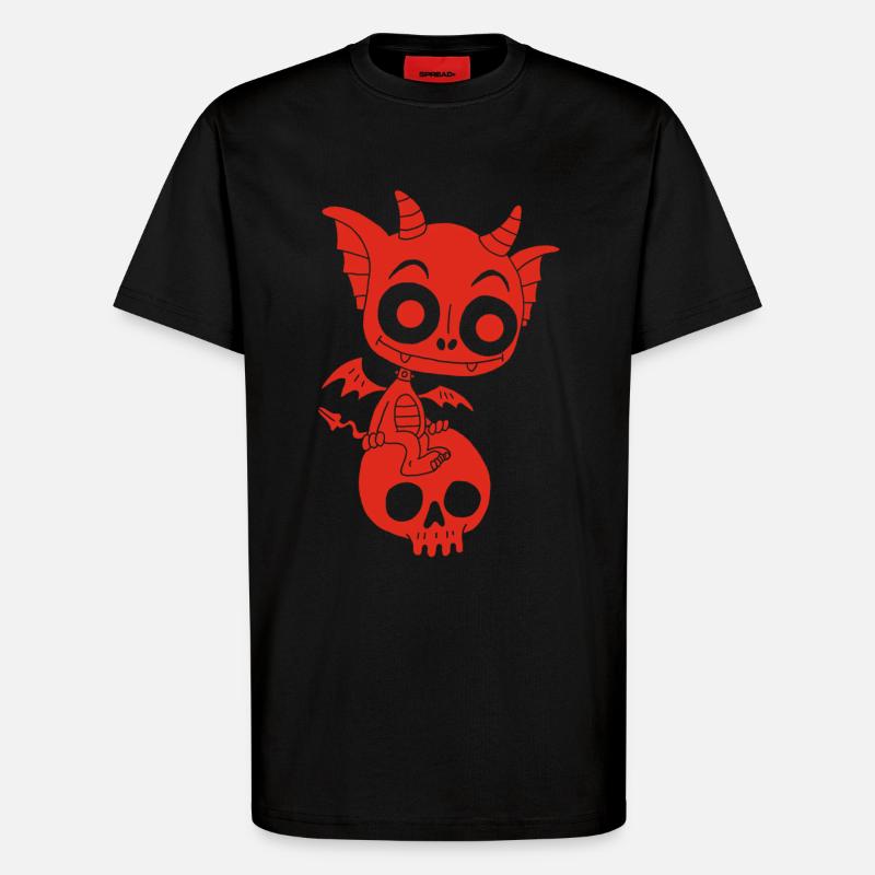 Kleiner roter Dämon ruht - T-Shirt - made by SPREAD - SOLID BLACK