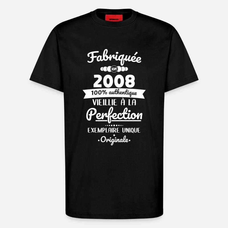 Hergestellt 2008 – Perfekt gereift - T-Shirt - made by SPREAD - SOLID BLACK