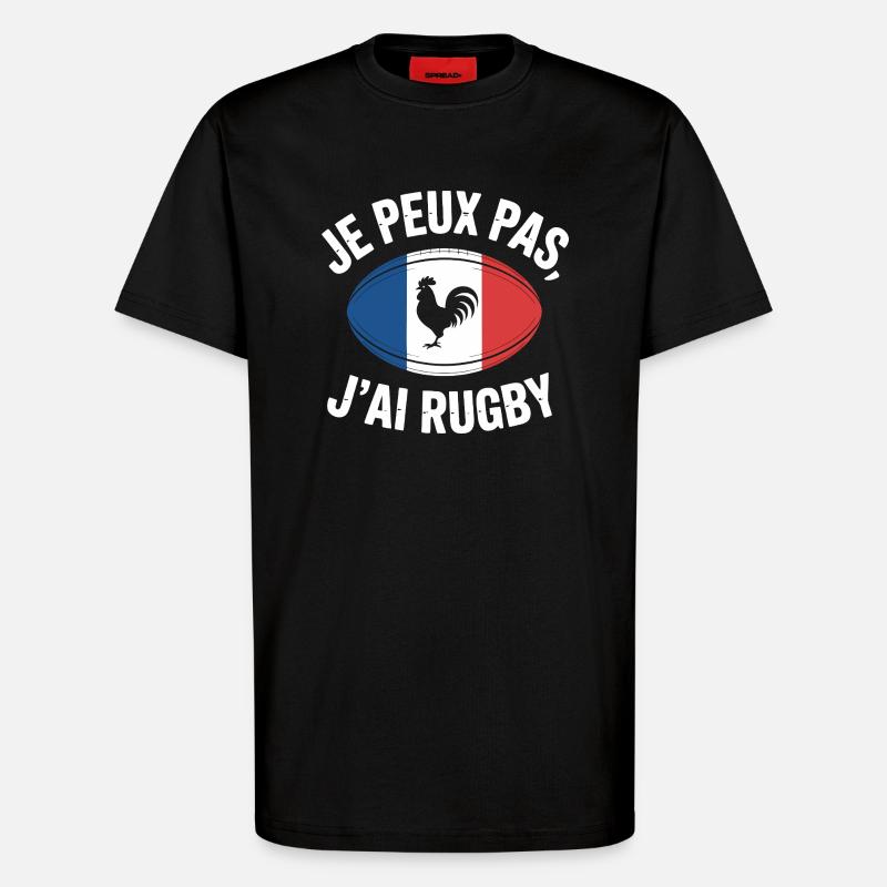 Je Peux Pas J'ai Rugby - T-shirt bio décontracté fabriqué en UE - SOLID BLACK