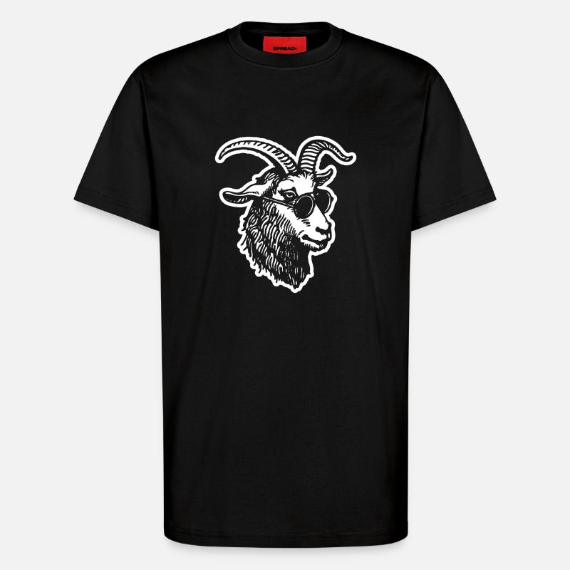 Ziege Steinbock Ziegenbock - T-Shirt - made by SPREAD - SOLID BLACK