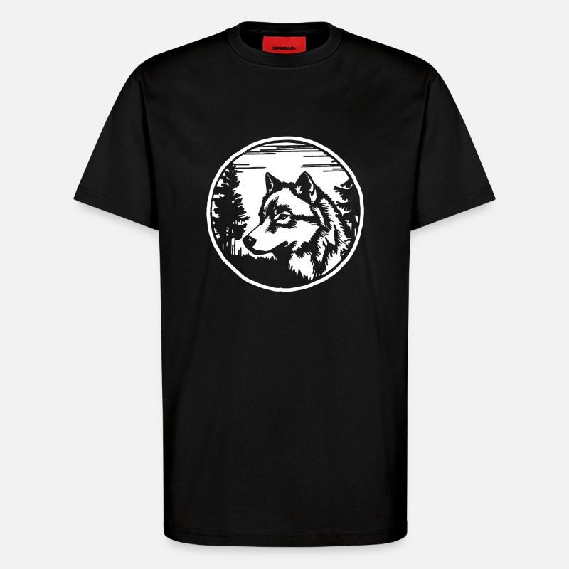 Wolf - T-Shirt - made by SPREAD - SOLID BLACK