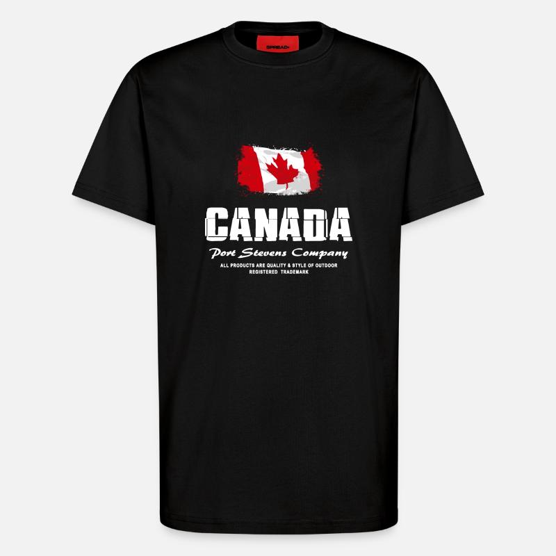 Maple Leaf - Canada Flag - T-Shirt - made by SPREAD - SOLID BLACK