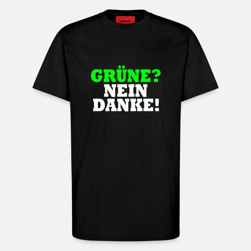 Grüne Nein Danke - T-Shirt - made by SPREAD - SOLID BLACK
