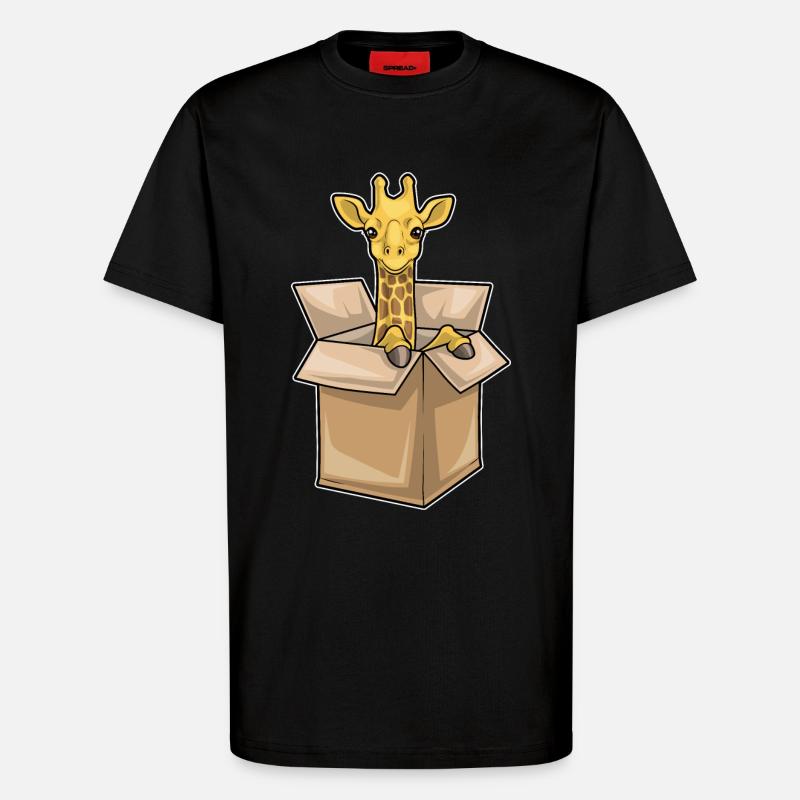 Giraffe Box - T-Shirt - made by SPREAD - SOLID BLACK