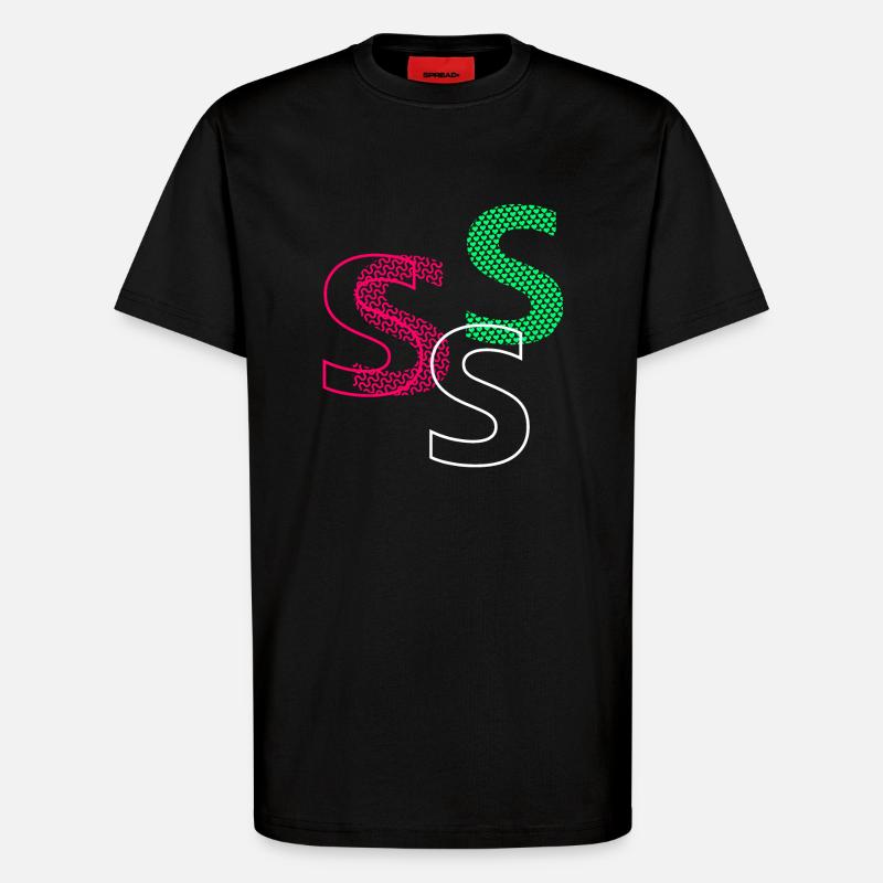 S Buchstabe - T-Shirt - made by SPREAD - SOLID BLACK