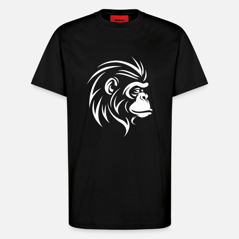 Affe - T-Shirt - made by SPREAD - SOLID BLACK