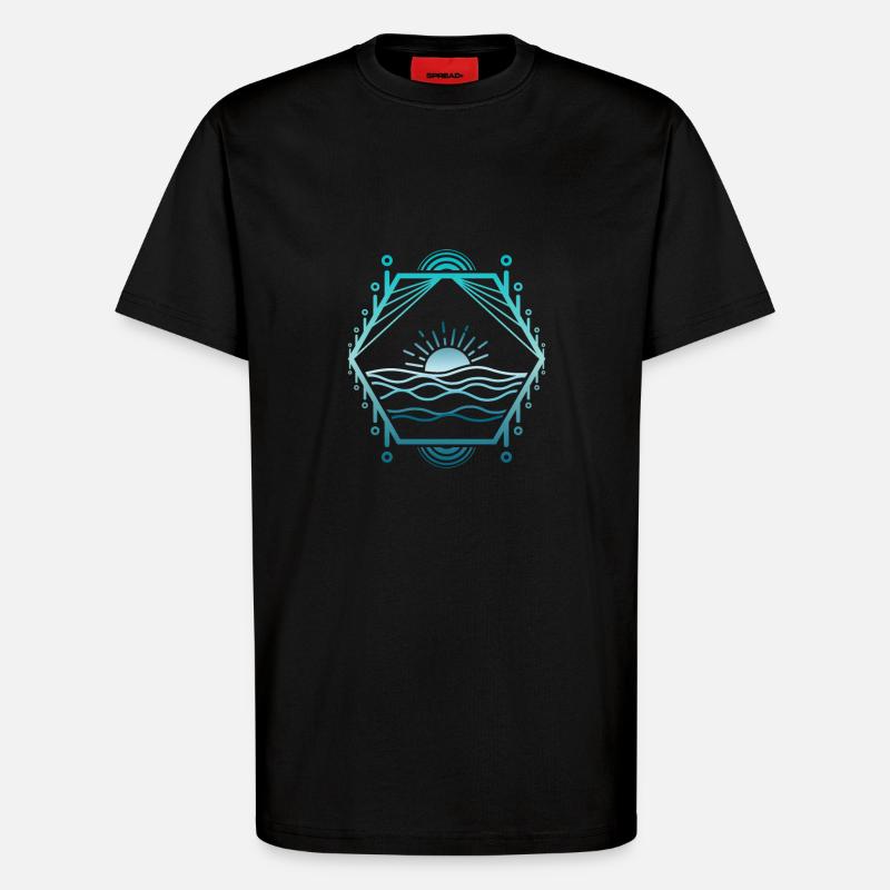 Meer linien - T-Shirt - made by SPREAD - SOLID BLACK