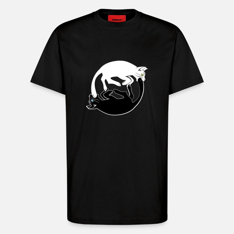 psychedelisch Katzen - T-Shirt - made by SPREAD - SOLID BLACK