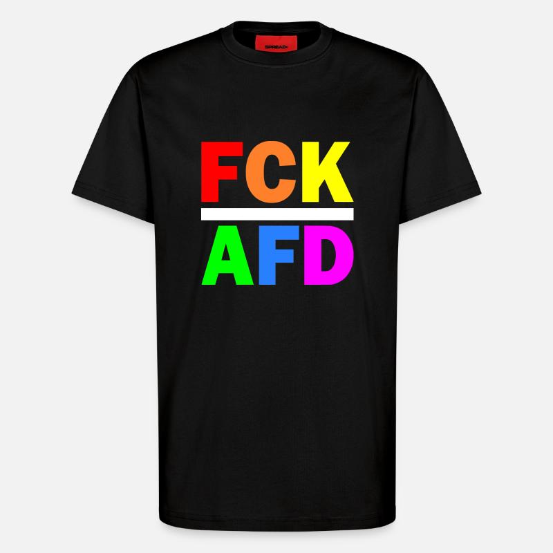 Fck afd - T-Shirt - made by SPREAD - SOLID BLACK