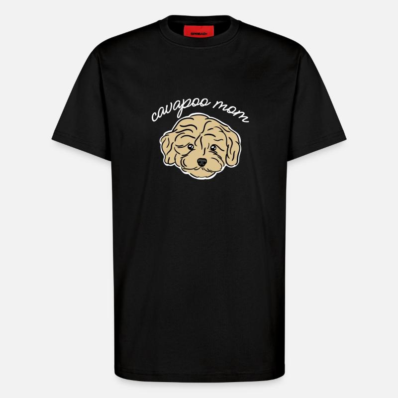 Maman Cavapoo - T-shirt bio décontracté fabriqué en UE - SOLID BLACK