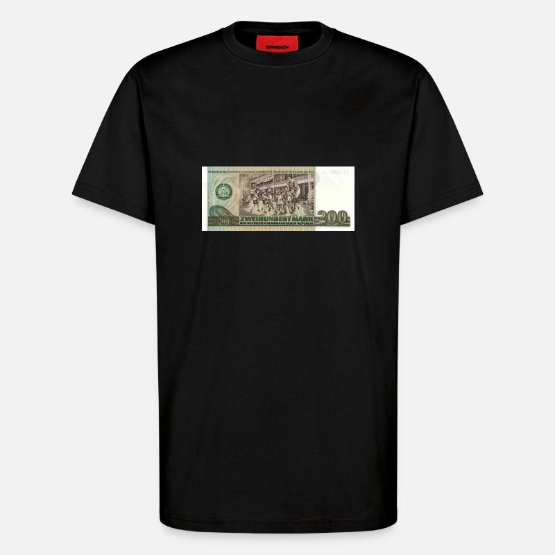 200 marks de la RDA - T-shirt bio décontracté fabriqué en UE - SOLID BLACK