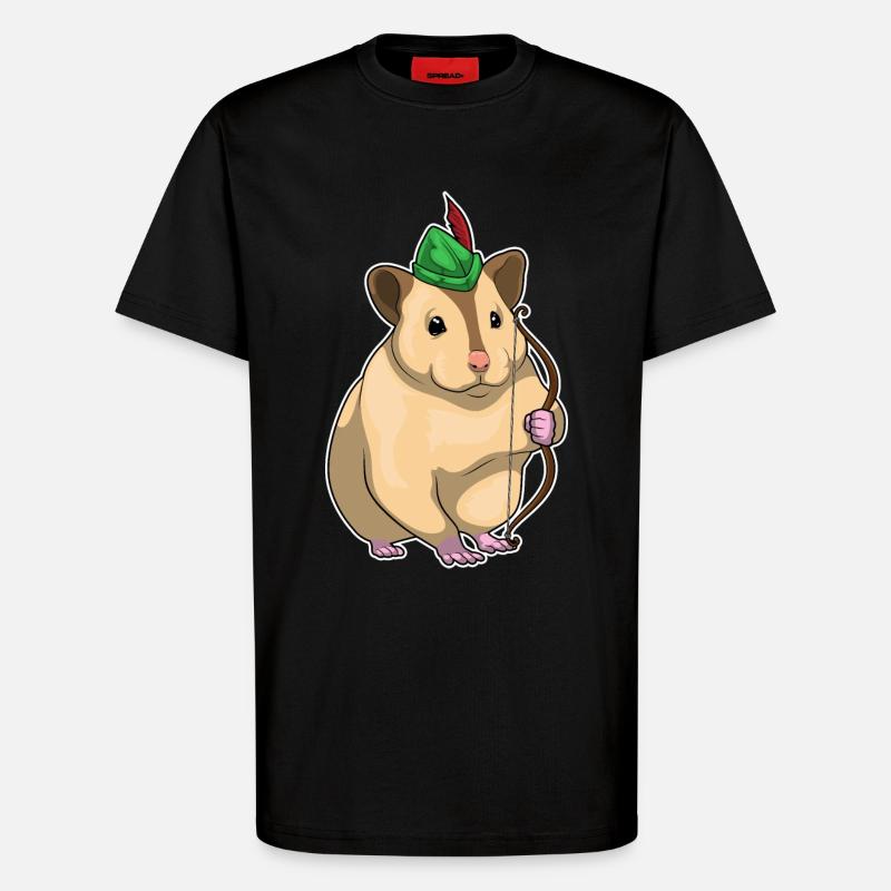 Hamster Bogenschütze Bogen - T-Shirt - made by SPREAD - SOLID BLACK