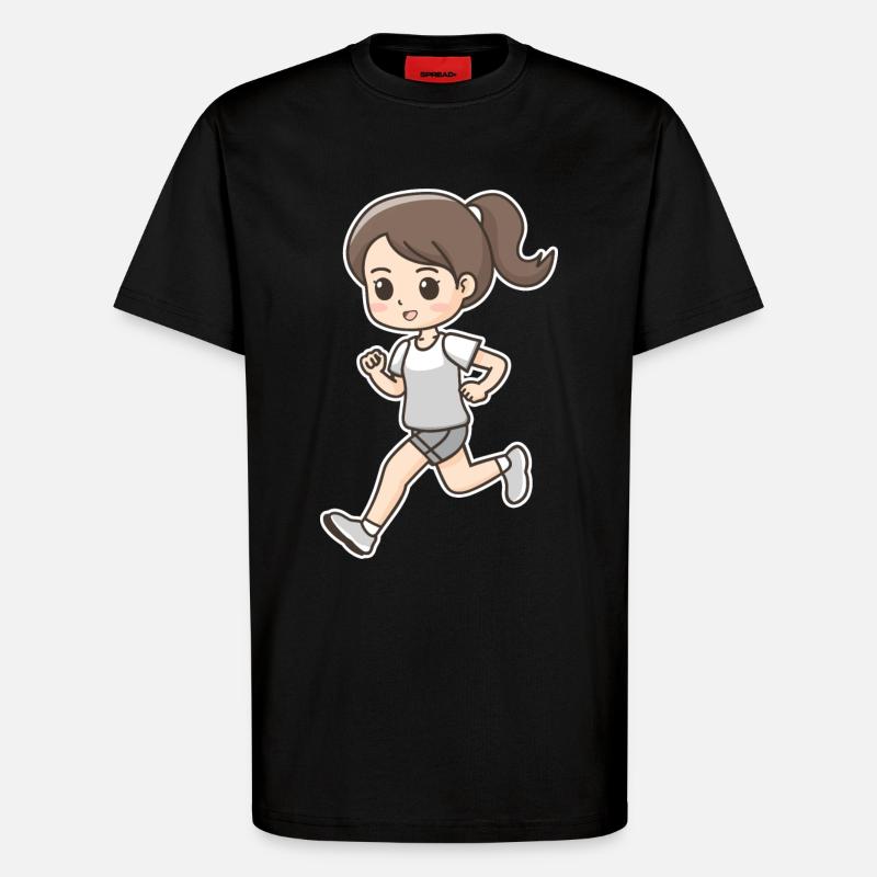 Läuferin Comic Look - T-Shirt - made by SPREAD - SOLID BLACK