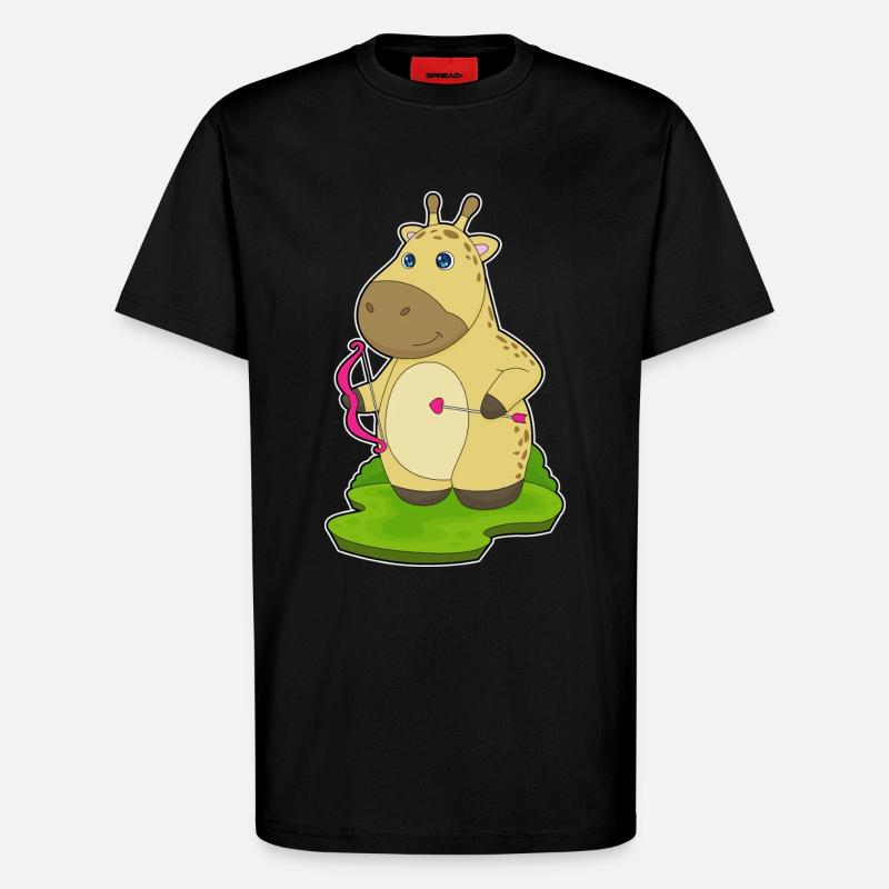 Giraffe Bogenschütze Bogen - T-Shirt - made by SPREAD - SOLID BLACK