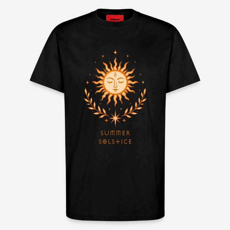 Summer Solstice Sonne – Boho Symbol - T-Shirt - made by SPREAD - SOLID BLACK