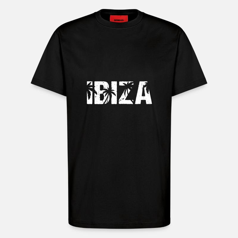 Ibiza Palm Trees - T-Shirt - made by SPREAD - SOLID BLACK