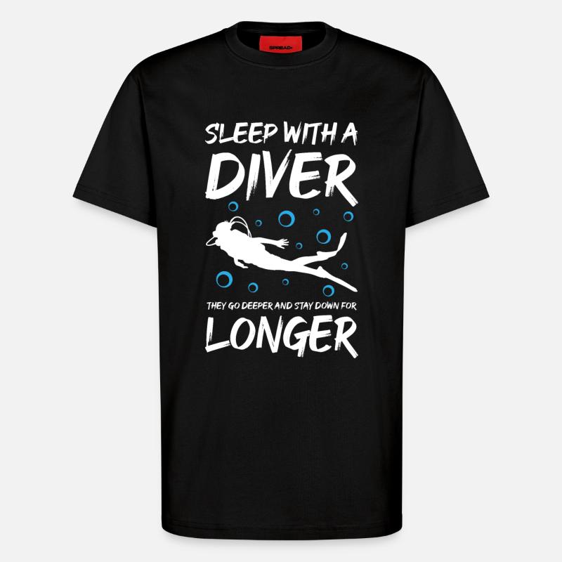Sleep With A Diver - T-Shirt - made by SPREAD - SOLID BLACK