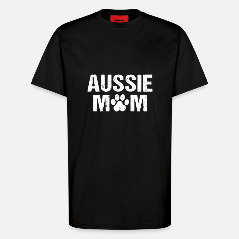 Aussie Mom Australian Shepherd - T-Shirt - made by SPREAD - SOLID BLACK