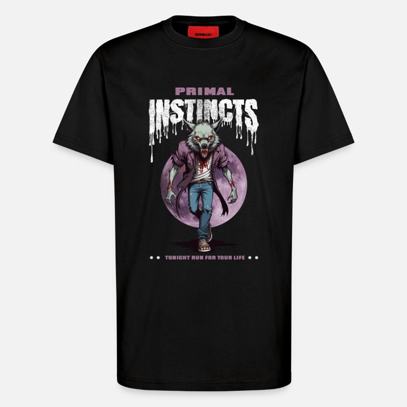 Werwolf bei Nacht - T-Shirt - made by SPREAD - SOLID BLACK