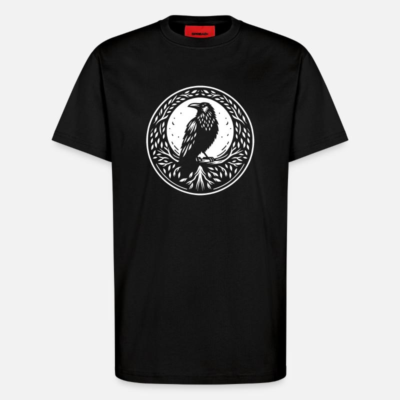 Rabe keltisch rund - T-Shirt - made by SPREAD - SOLID BLACK