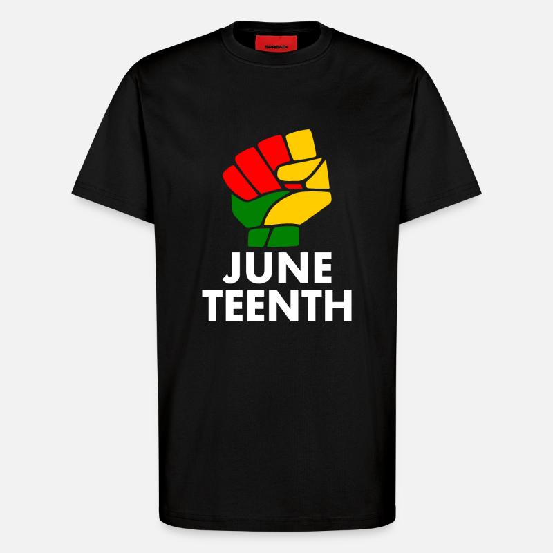 juneteenth - T-shirt bio décontracté fabriqué en UE - SOLID BLACK