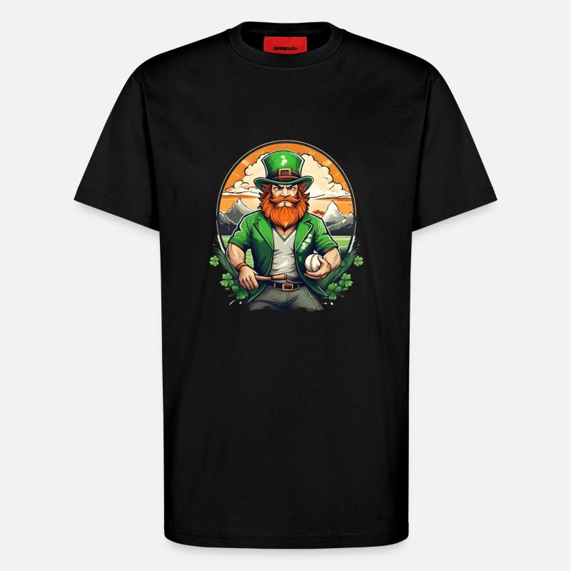 St. Patrick's Day Kleeblatt Baseball - T-Shirt - made by SPREAD - SOLID BLACK