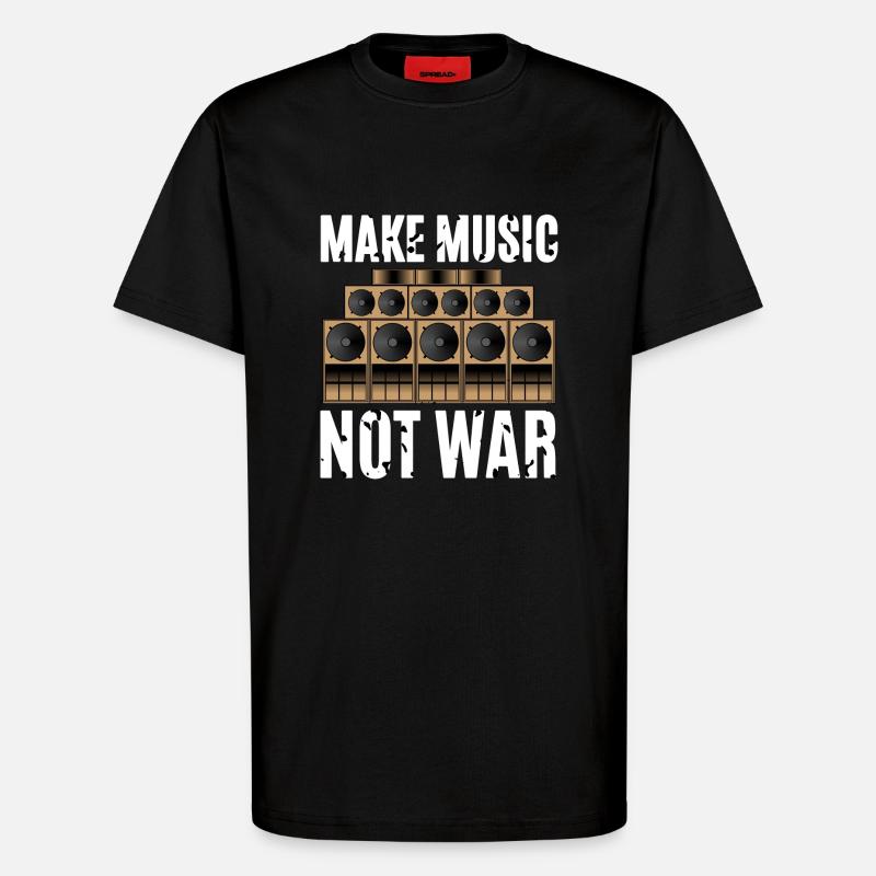 Make Music Not War - T-Shirt - made by SPREAD - SOLID BLACK
