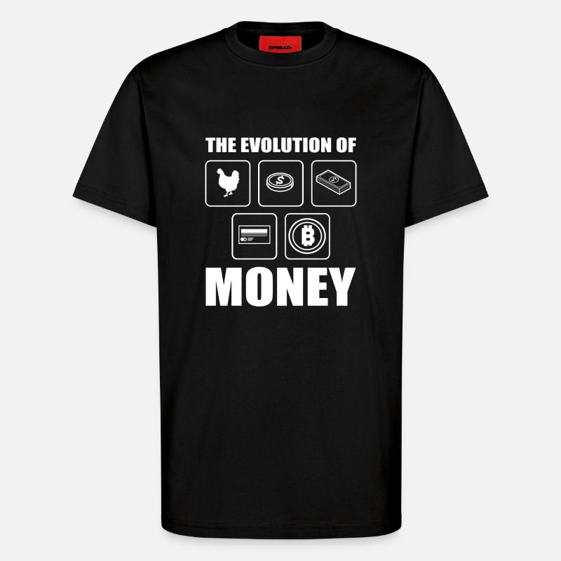 Bitcoin Evolution - T-Shirt - made by SPREAD - SOLID BLACK