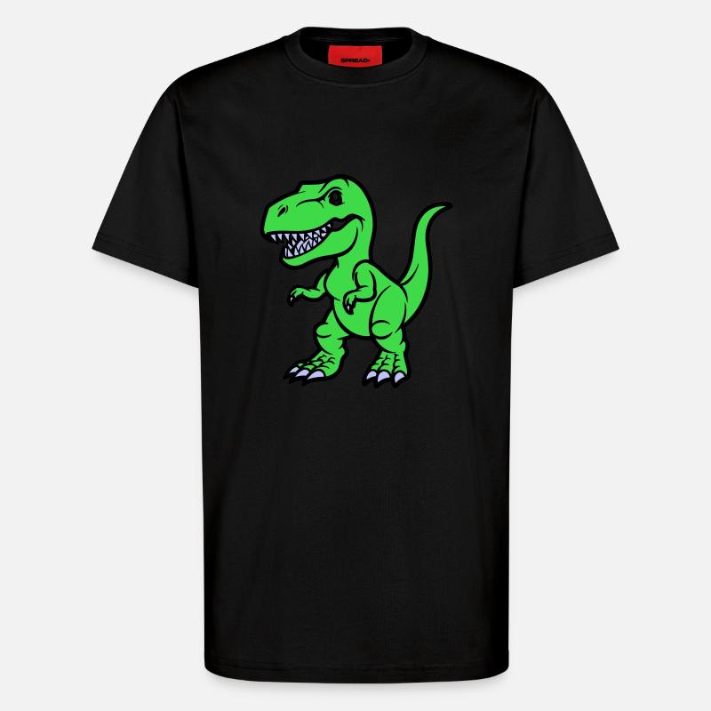 Bande dessinée T Rex - T-shirt bio décontracté fabriqué en UE - SOLID BLACK