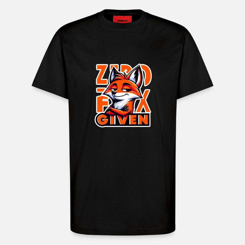 Zero Given - Fox Illustration - T-Shirt - made by SPREAD - SOLID BLACK