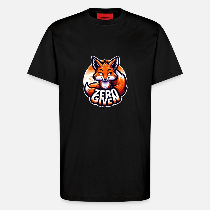 Zero Given - Fox Illustration - T-Shirt - made by SPREAD - SOLID BLACK