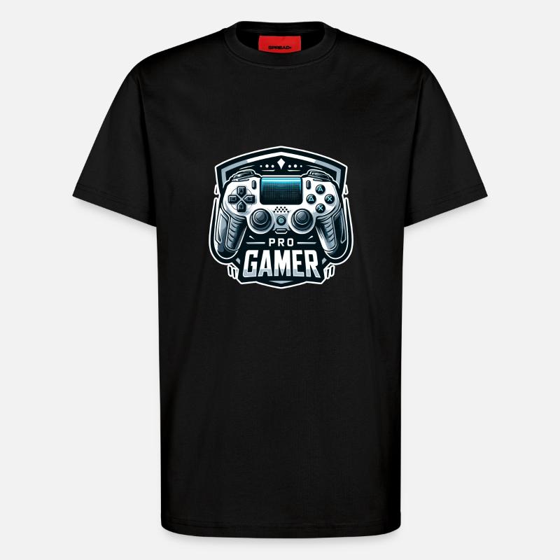 Pro Gamer - Controller Illustration - T-Shirt - made by SPREAD - SOLID BLACK