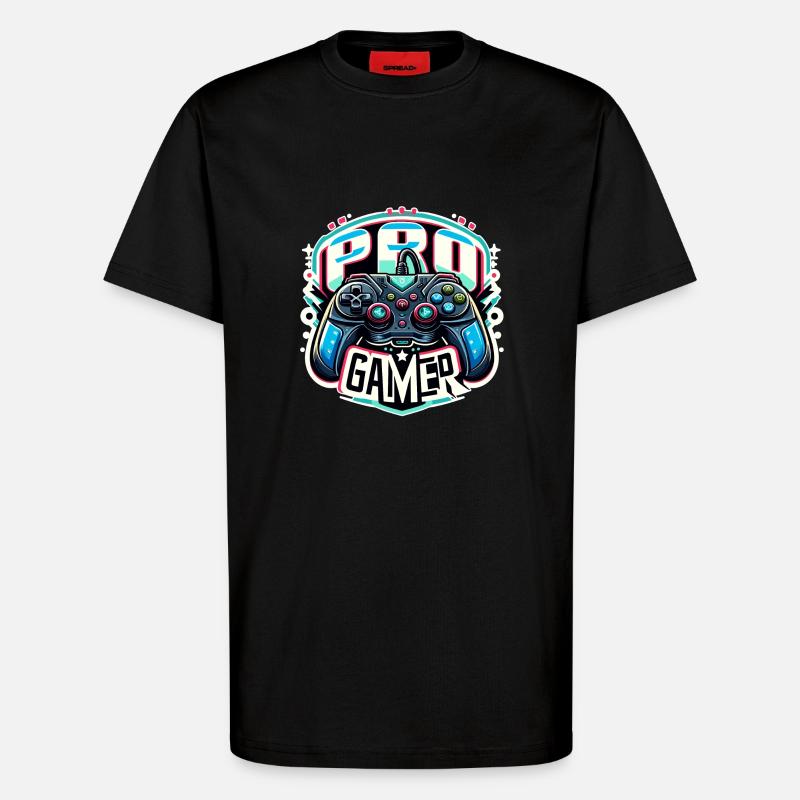 Pro Gamer - Controller Illustration - T-Shirt - made by SPREAD - SOLID BLACK