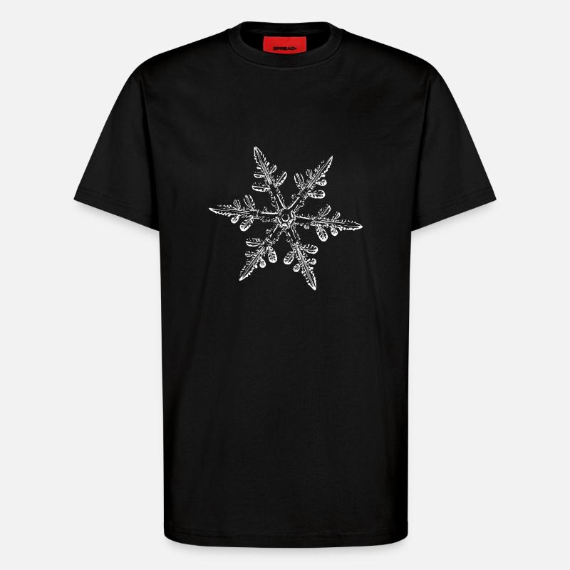 snowflake 8 white - T-Shirt - made by SPREAD - SOLID BLACK