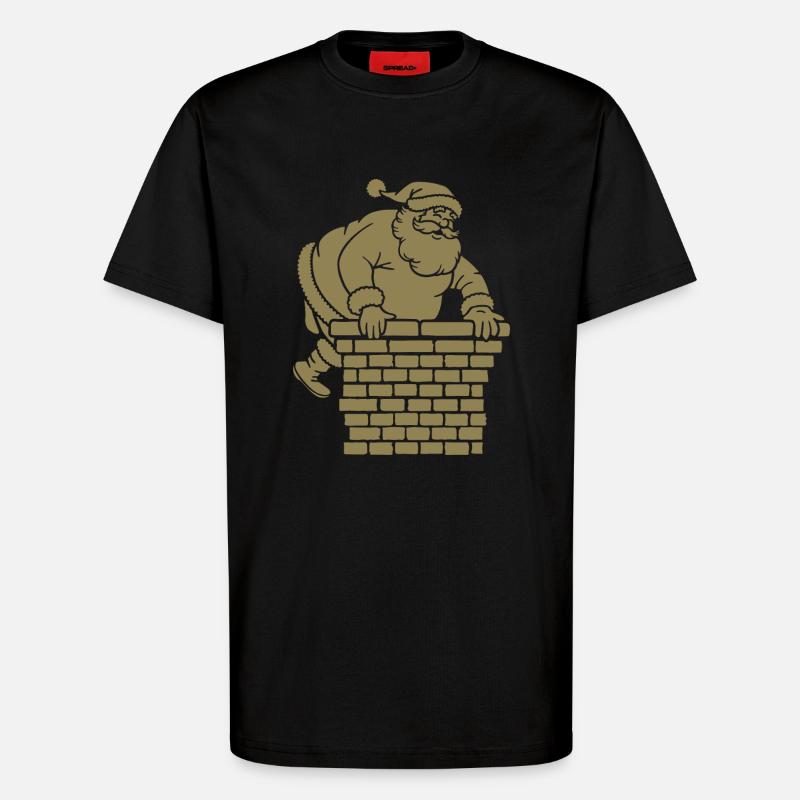 Weihnachtsmann Silhouette Minimalistisch - T-Shirt - made by SPREAD - SOLID BLACK
