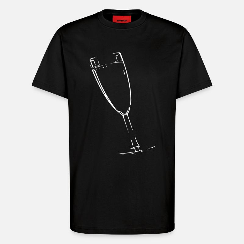 Abstract glass / line / white / pattern - T-Shirt - made by SPREAD - SOLID BLACK