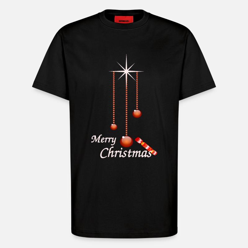 Weihnachtskugeln mit Bonbon - T-Shirt - made by SPREAD - SOLID BLACK