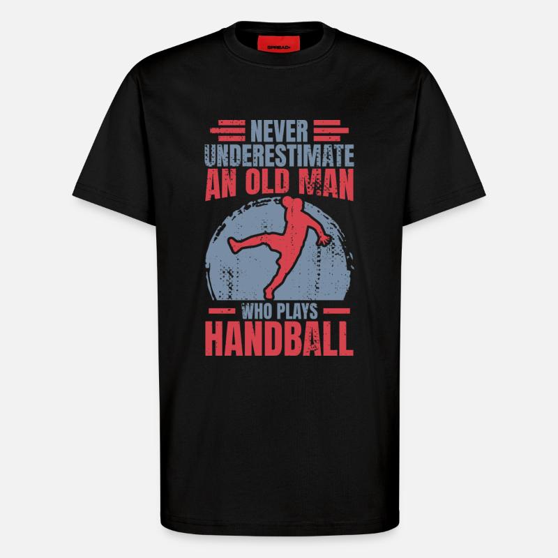 Håndbold bedstefar - Organic relaxed T-shirt made in EU - SOLID BLACK