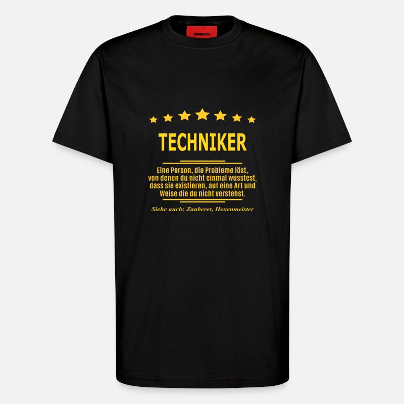 TECHNIKER - T-Shirt - made by SPREAD - SOLID BLACK