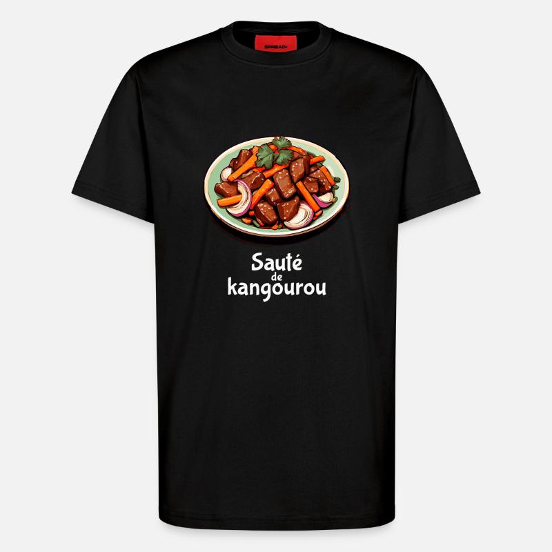 Kangaroo Stir-Fry - Plain Text - T-Shirt - made by SPREAD - SOLID BLACK