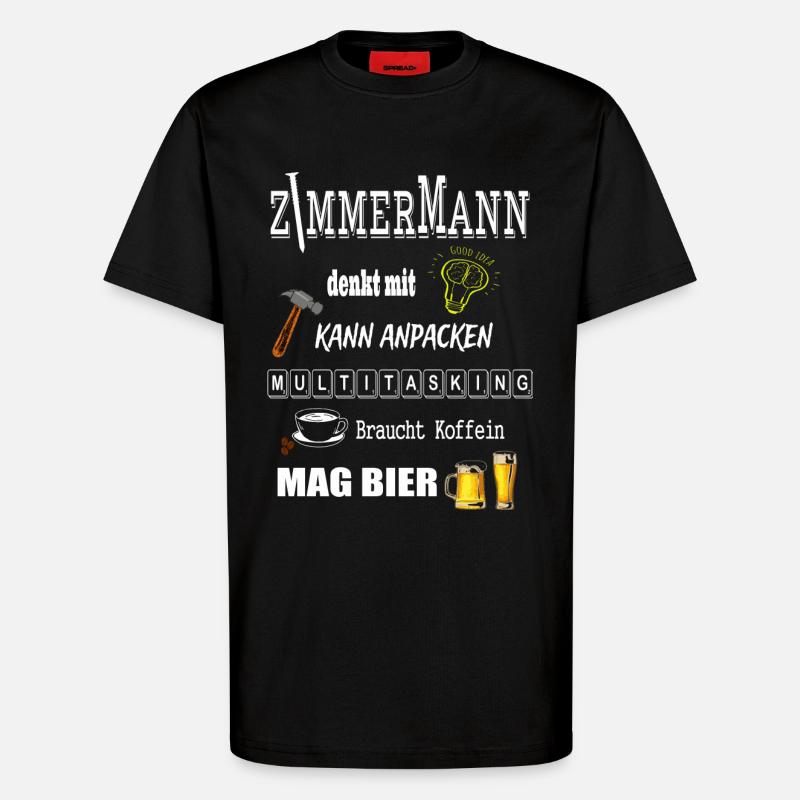 Zimmermann - T-Shirt - made by SPREAD - SOLID BLACK