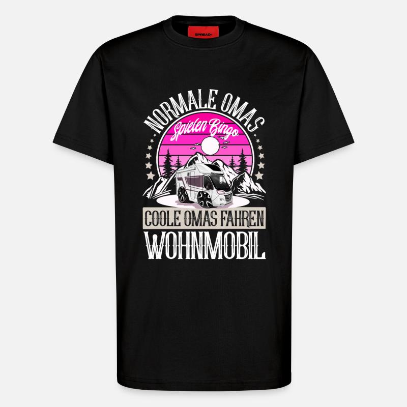Camping Camper Campen Oma - T-Shirt - made by SPREAD - SOLID BLACK