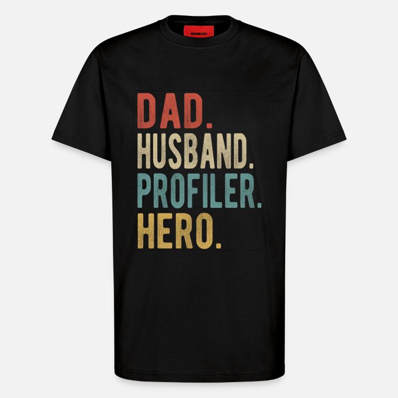 Profiler Papa Ehemann Held - T-Shirt - made by SPREAD - SOLID BLACK